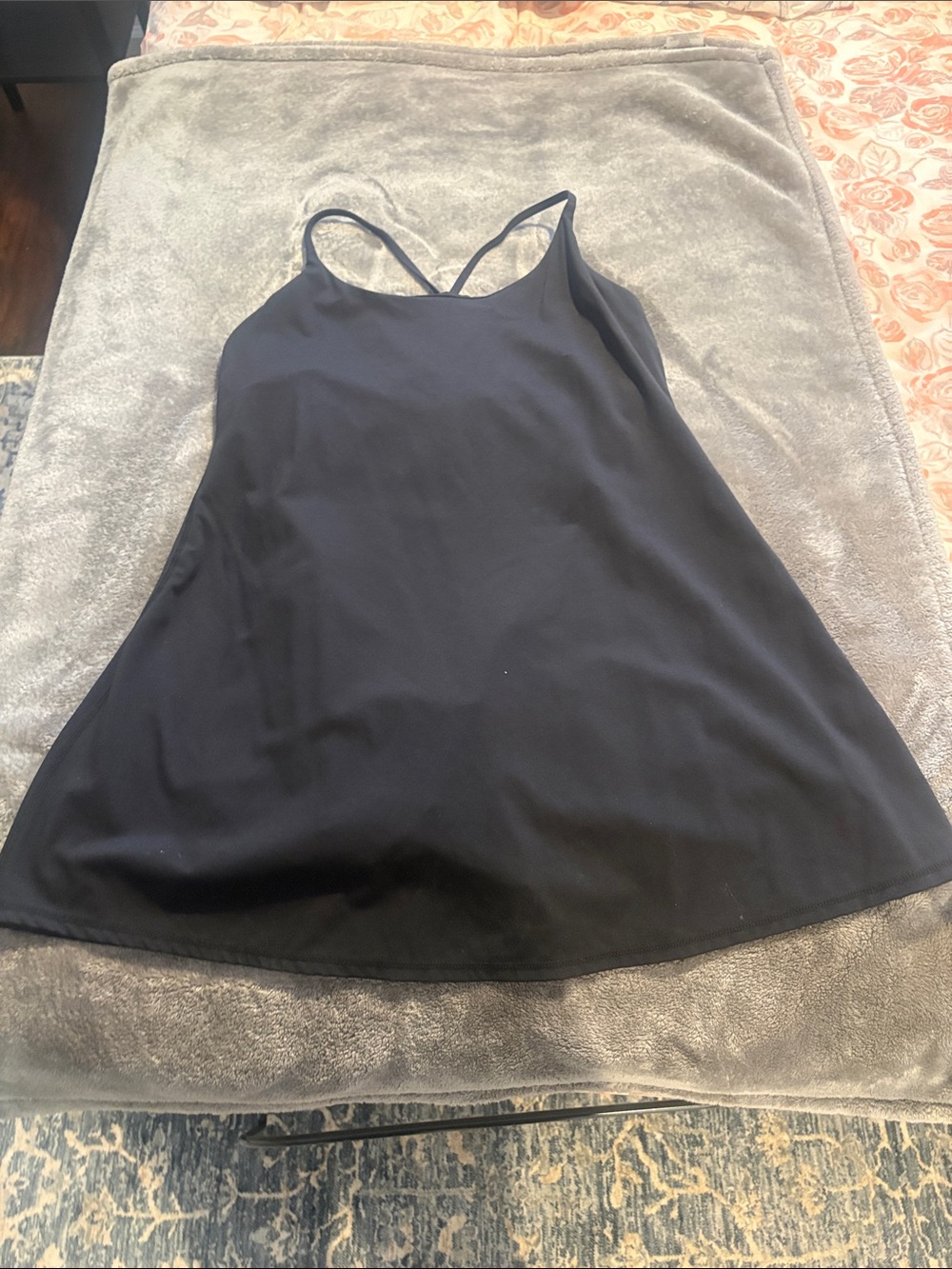 HALARA Black Mini Slip Dress with Double Straps